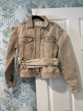 Proenza Schouler Women’s Tan Denim Jacket with Removable Belt